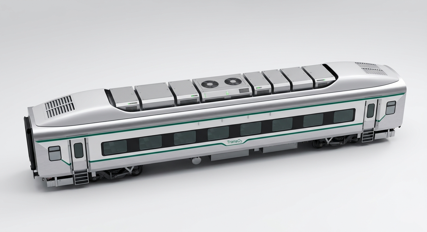 Representative LHB coach retrofit envelope — indicative rooftop fitment, not final configuration